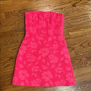 Alice + Olivia Strapless Pink Floral Dress